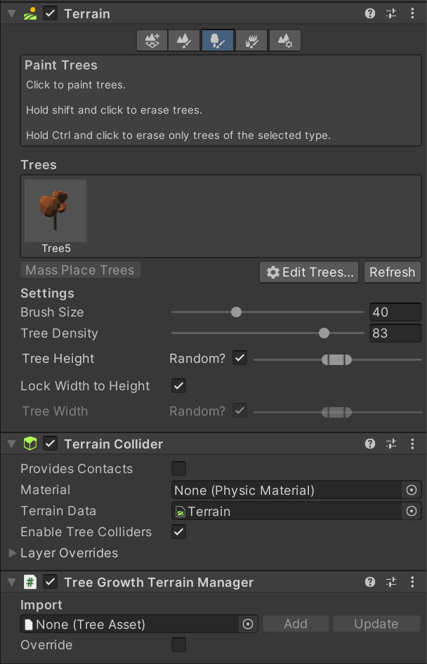 Paint Trees selected